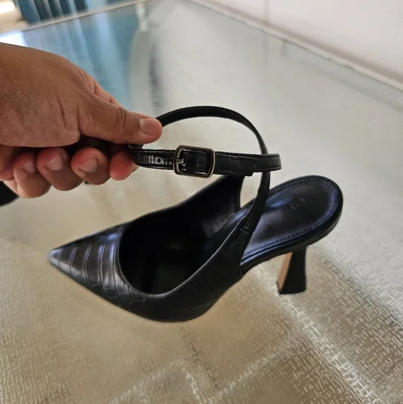 Womens Closed Toe Ankle Strap Heels Pointed Toe Pumps Shoes Slingback High Heel - Picture 7 of 8